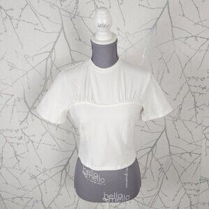 JJXX While Cotton Stretch Cropped Corset Tee